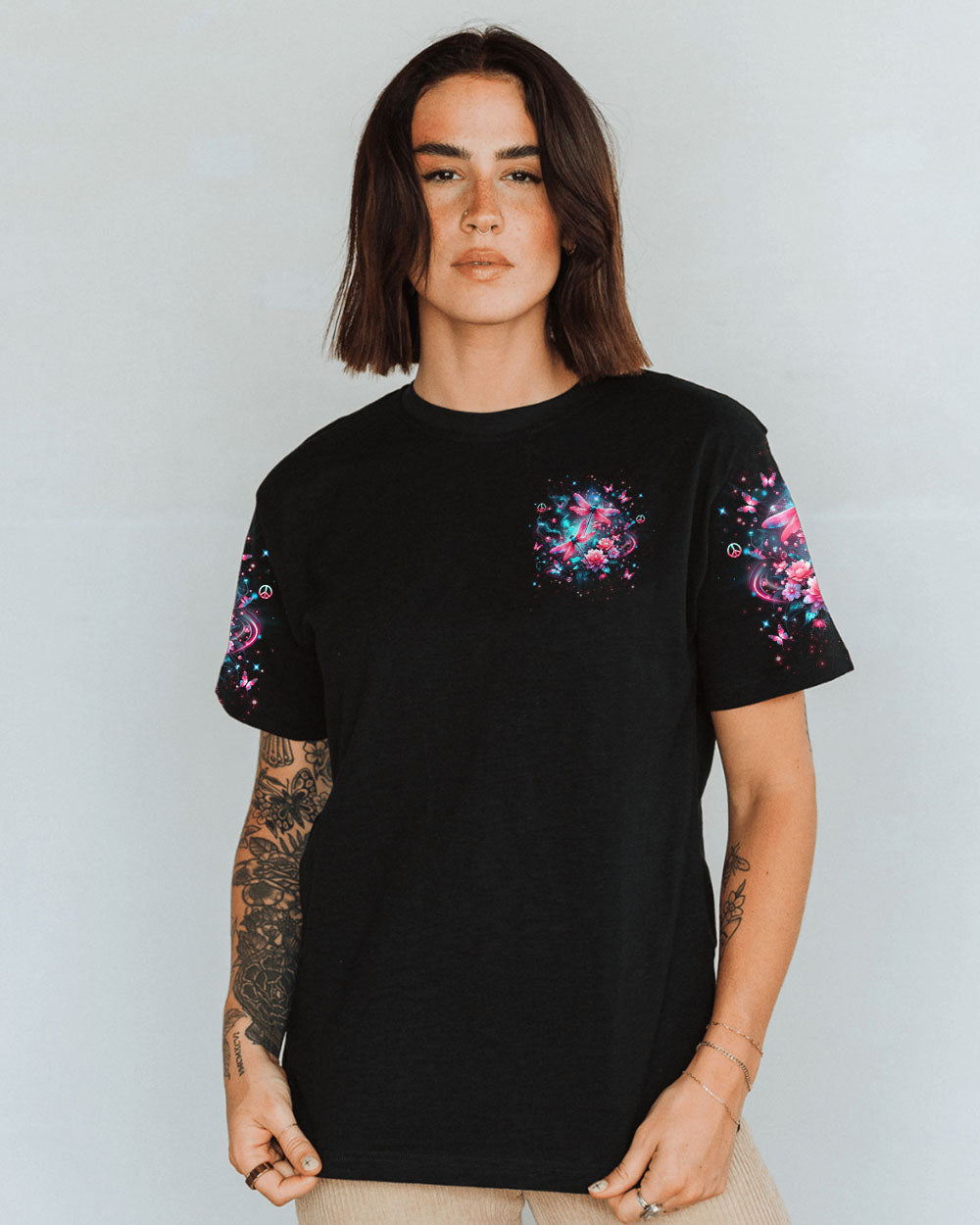 Just Breathe Everything Is Going to Be Okay Tee Inspirational Dragonfly Peaceful Quote AOP Shirts _3_ PjrAV