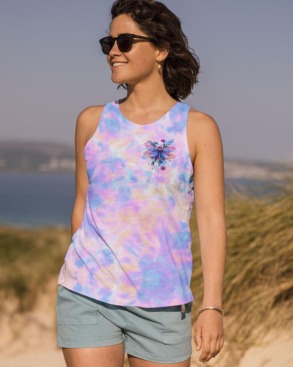 Just Breathe Everything Will Be Okay Dragonfly Tie Dye Inspirational AOP Shirts _12_ wEwJh