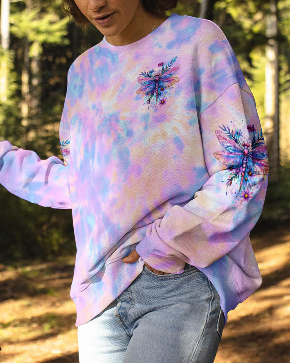 Just Breathe Everything Will Be Okay Dragonfly Tie Dye Inspirational AOP Shirts _8_ NPacH