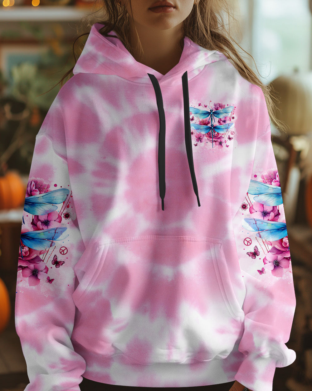 Just Breathe Everything Will Be Okay Tie Dye Dragonfly Graphic for Women AOP Shirts _4_ 0Exhs