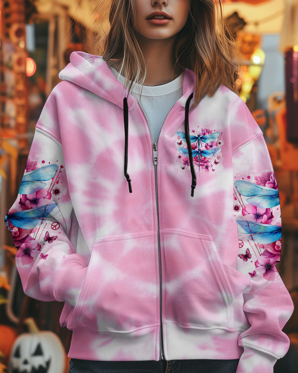 Just Breathe Everything Will Be Okay Tie Dye Dragonfly Graphic for Women AOP Shirts _8_ hD6SE