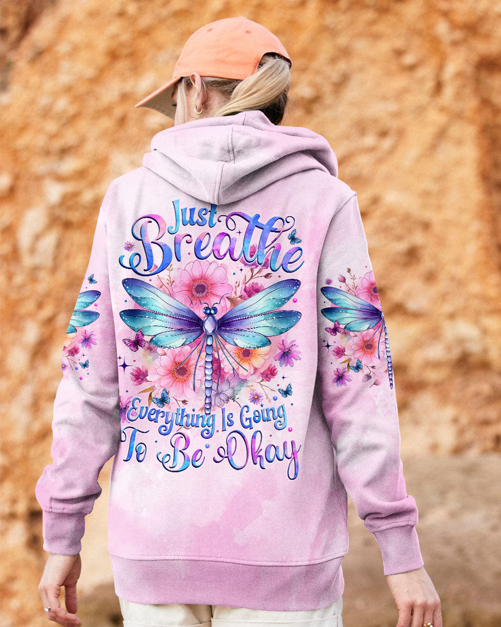Just Breathe Everything Will Be Okay Tie Dye Dragonfly Inspirational AOP Shirts _13_ SjTvA