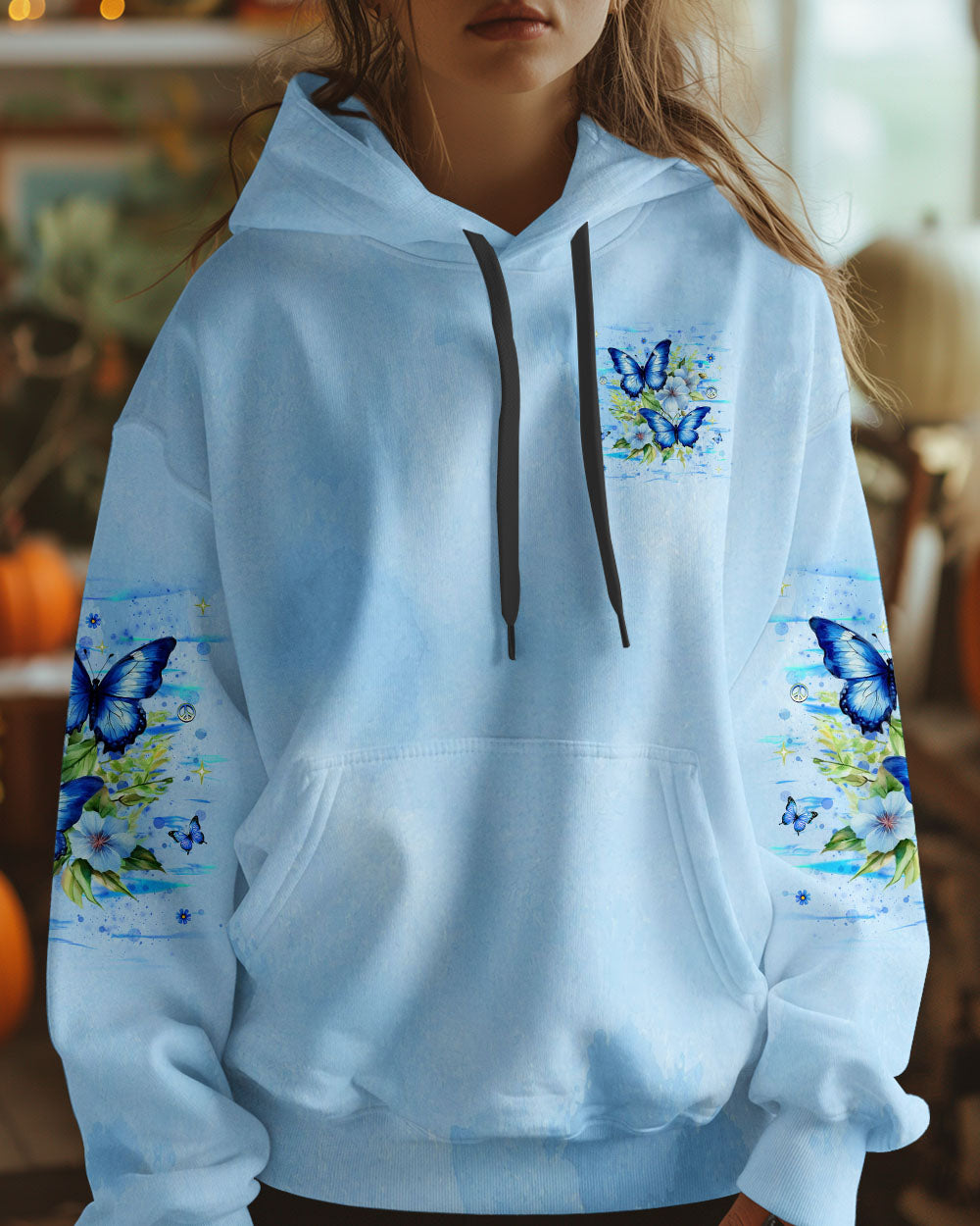 Just Breathe Everything is Going To Be Okay Blue Butterfly Inspirational AOP Shirts _4_ nQ5Ao