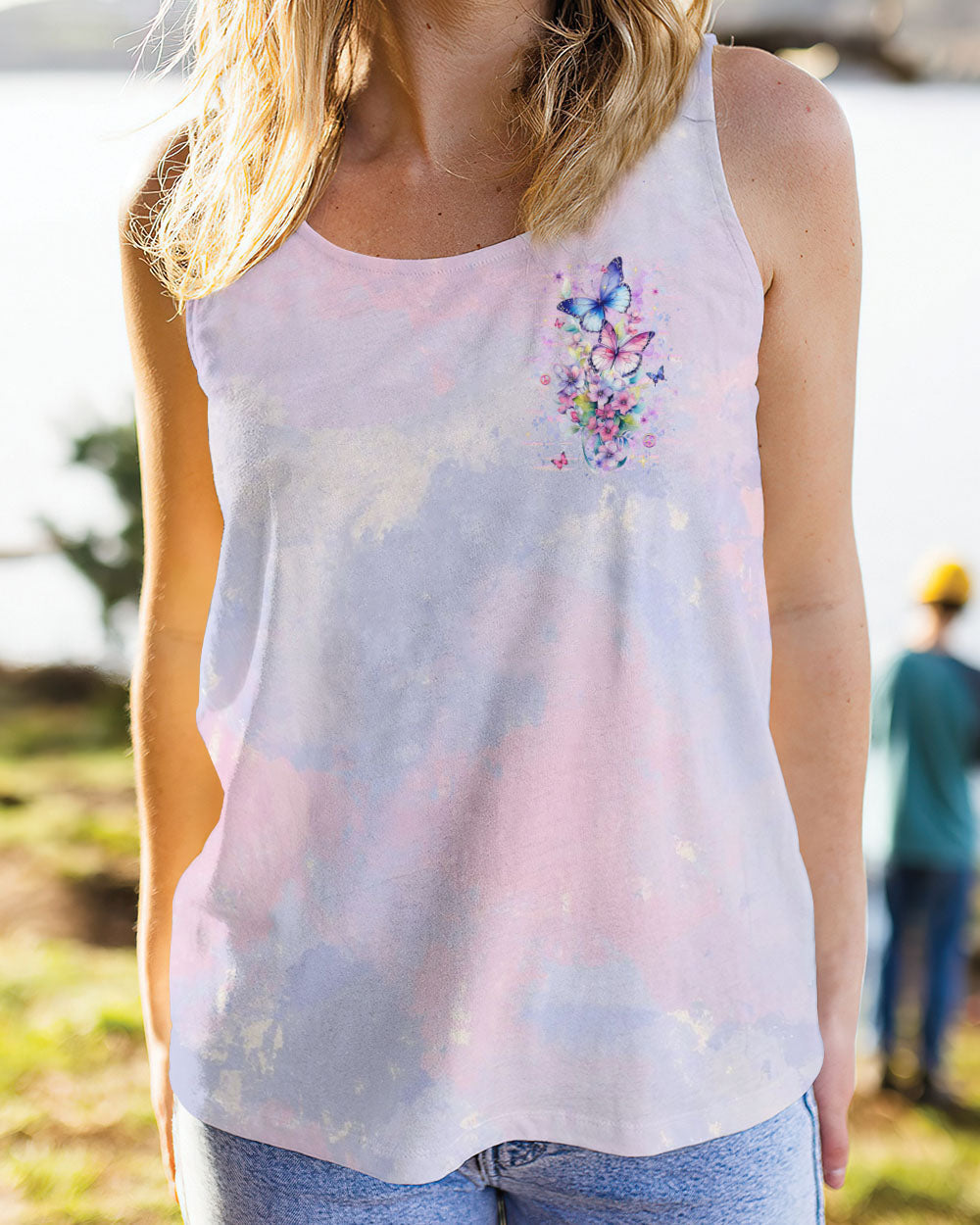 Just Breathe Everything is Going to Be Okay Butterflies and Flowers AOP Shirts _6_ 7GRwz