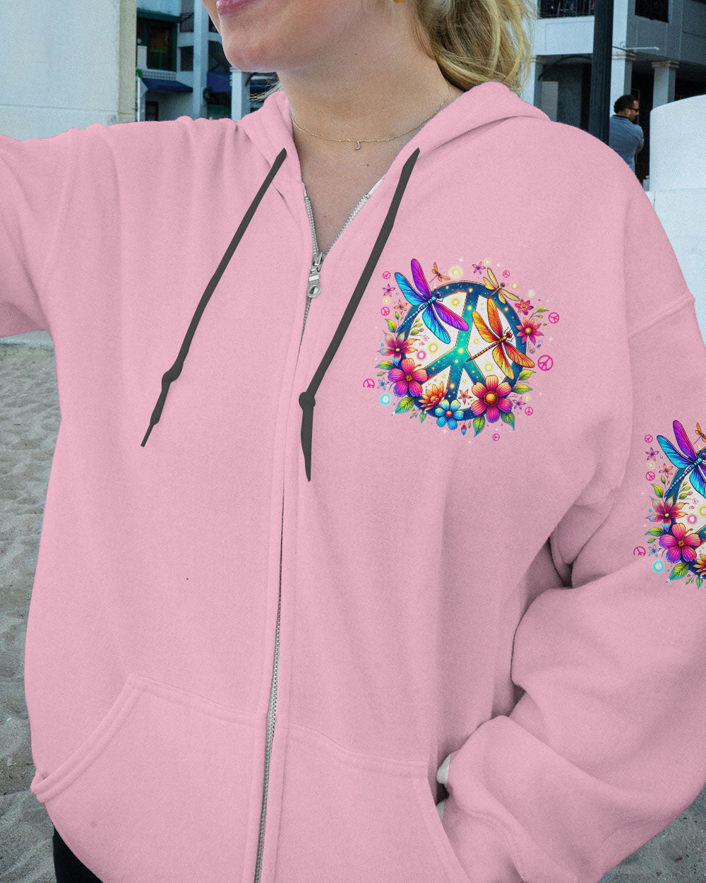 Just Breathe Everything is Going to Be Okay Colorful Dragonfly and Flower Graphic AOP Shirts _8_ 1tFwZ