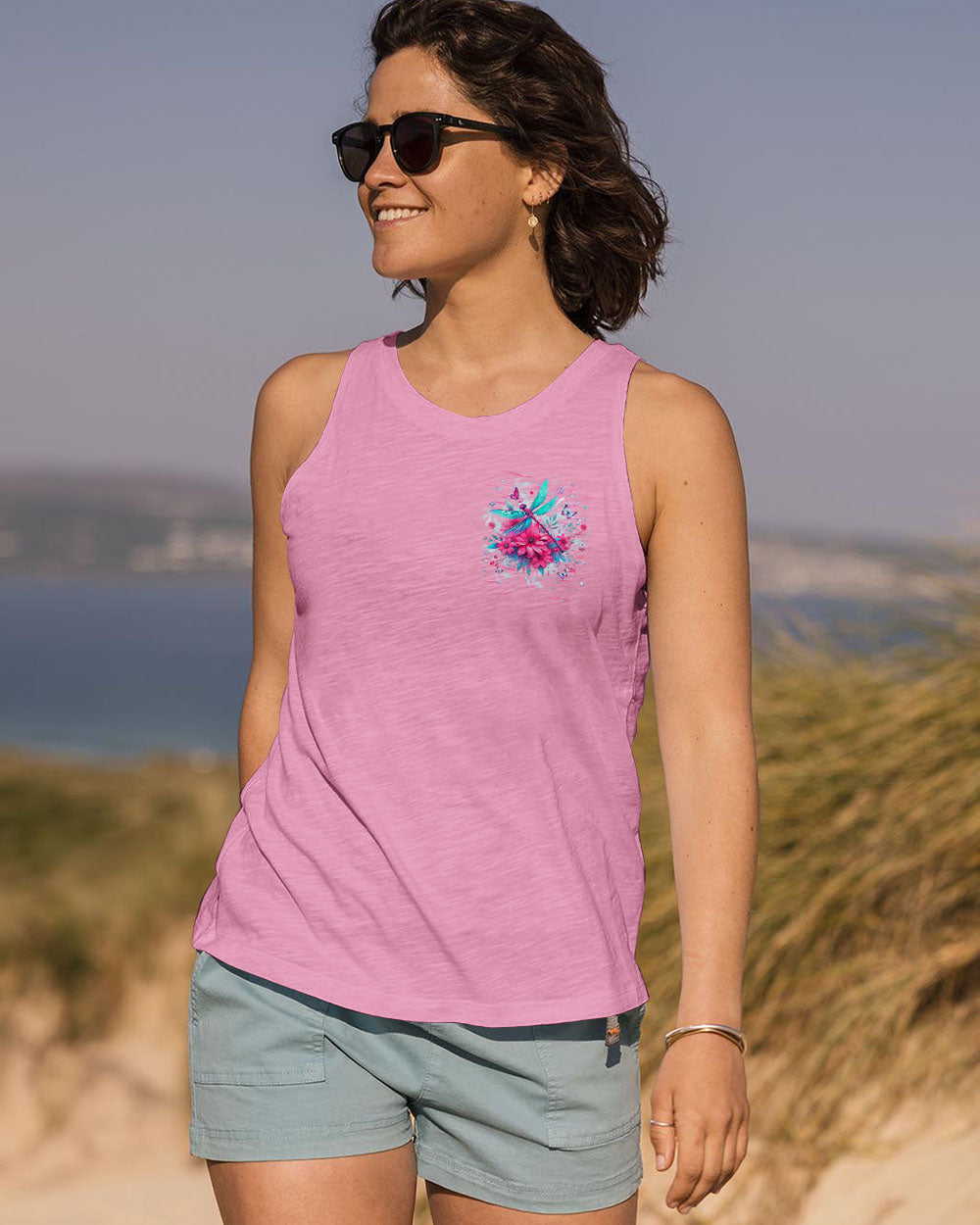 Just Breathe Everything is Going to Be Okay Dragonfly and Butterfly Graphic AOP Shirts _12_ JAnjH