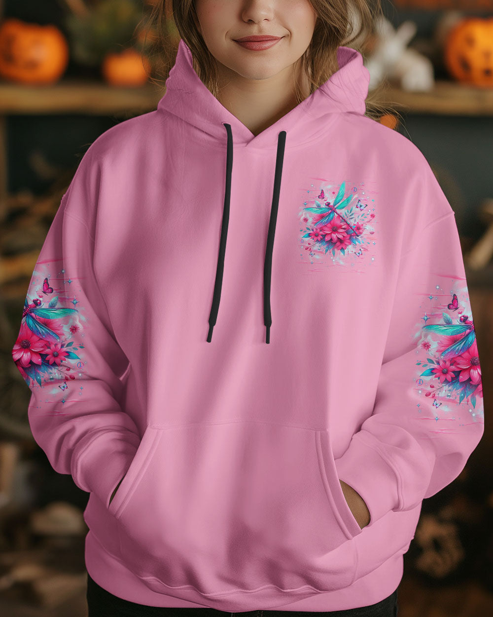 Just Breathe Everything is Going to Be Okay Dragonfly and Butterfly Graphic AOP Shirts _6_ swj9O