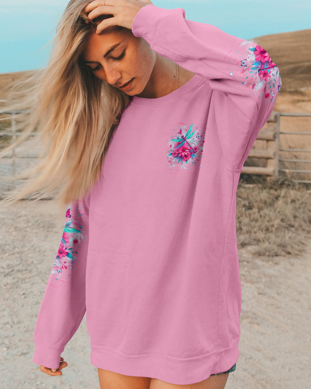 Just Breathe Everything is Going to Be Okay Dragonfly and Butterfly Graphic AOP Shirts _8_ QY1U8