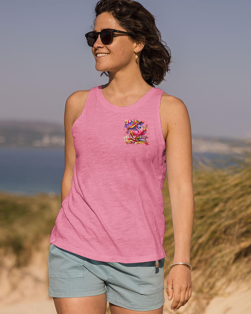 Just Keep On Chilling Stay Wild _26 Free Pink Flamingo Cute Summer AOP Shi _12_ 7AGta