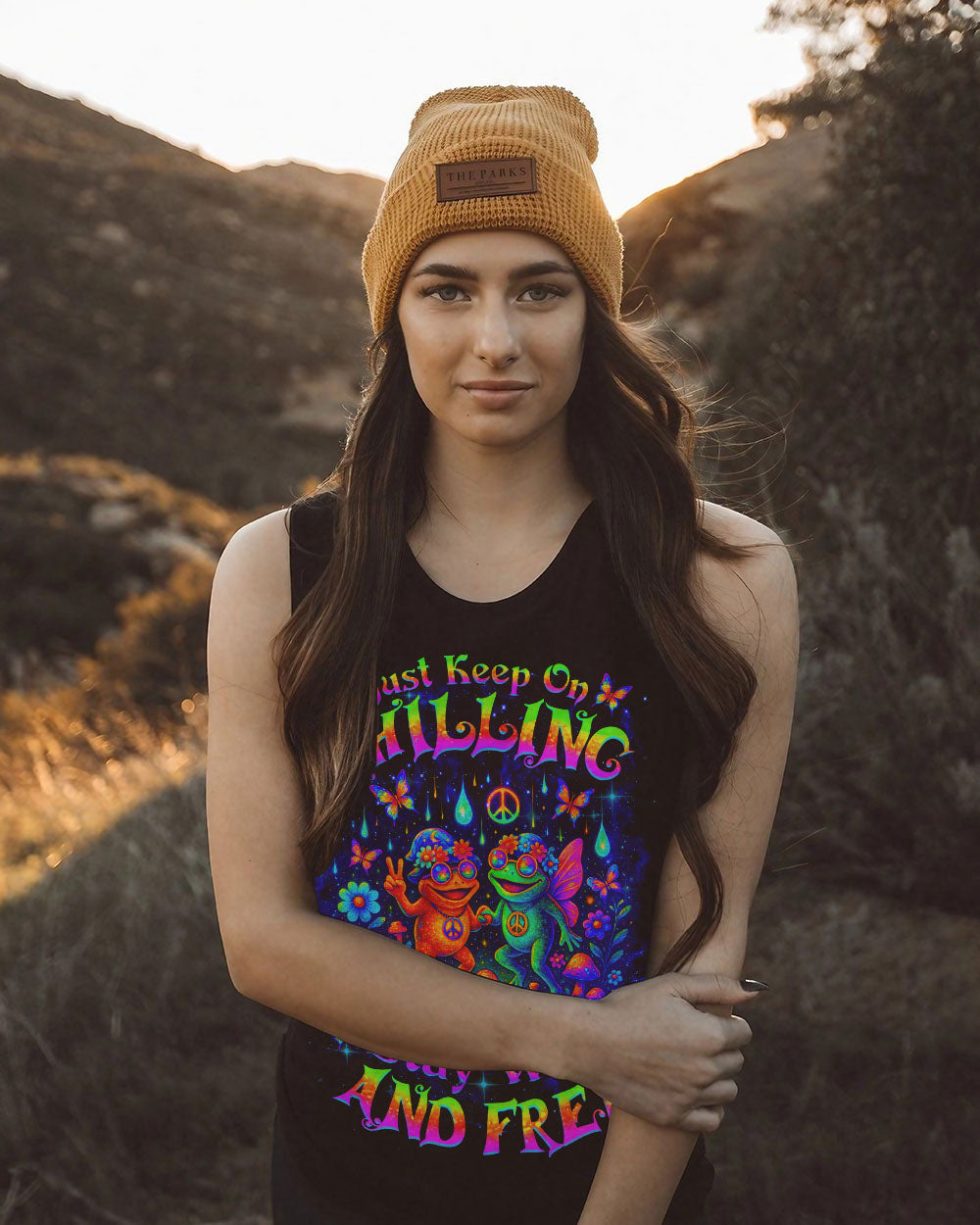 Just Keep On Chilling Stay Wild and Free Fun Frog Colorful Summer AOP Shirts _11_ ZW5Og