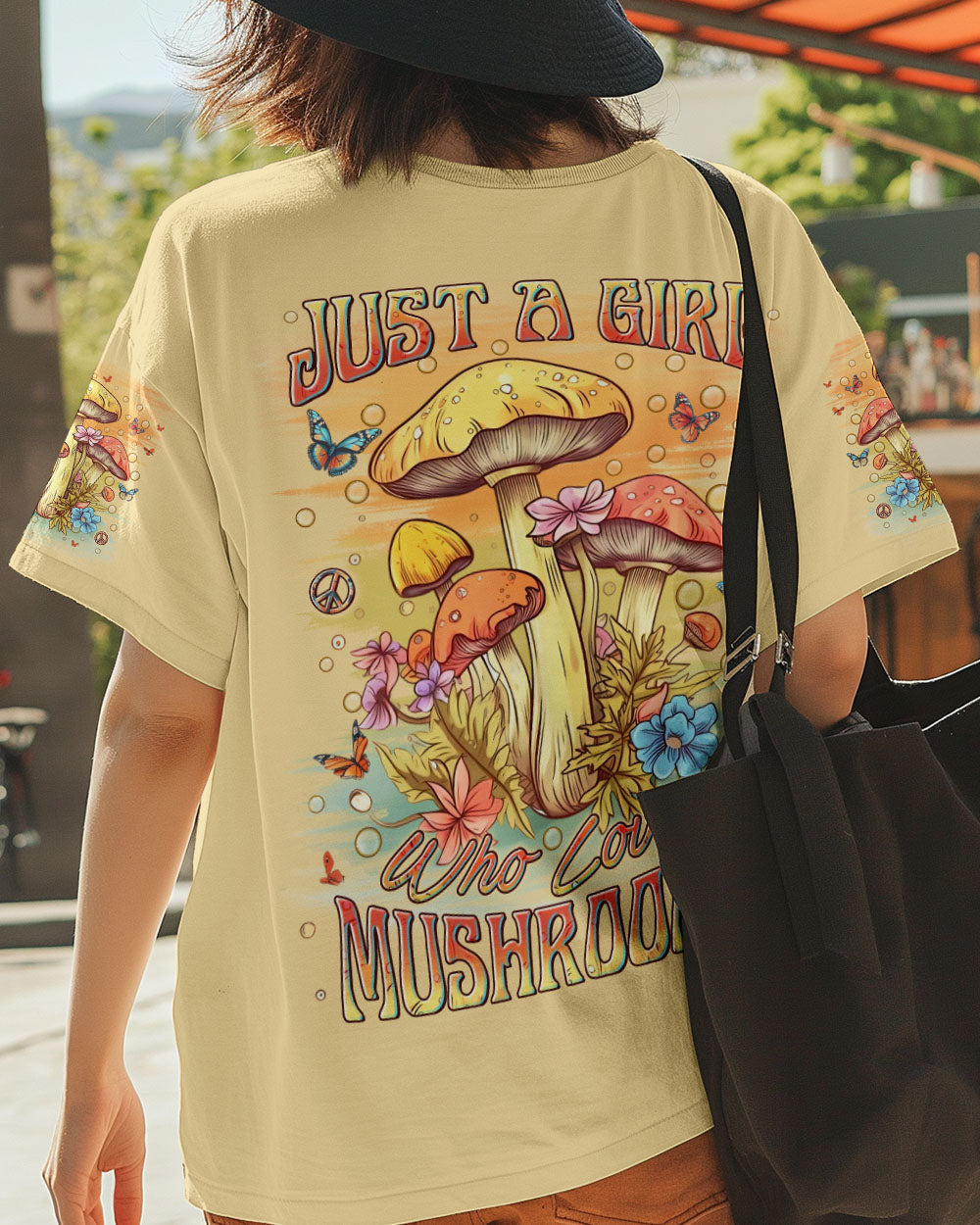 Just a Girl Who Loves Mushrooms Cute Mushroom Nature Graphic for Women AOP Shirts _13_ GGFnu