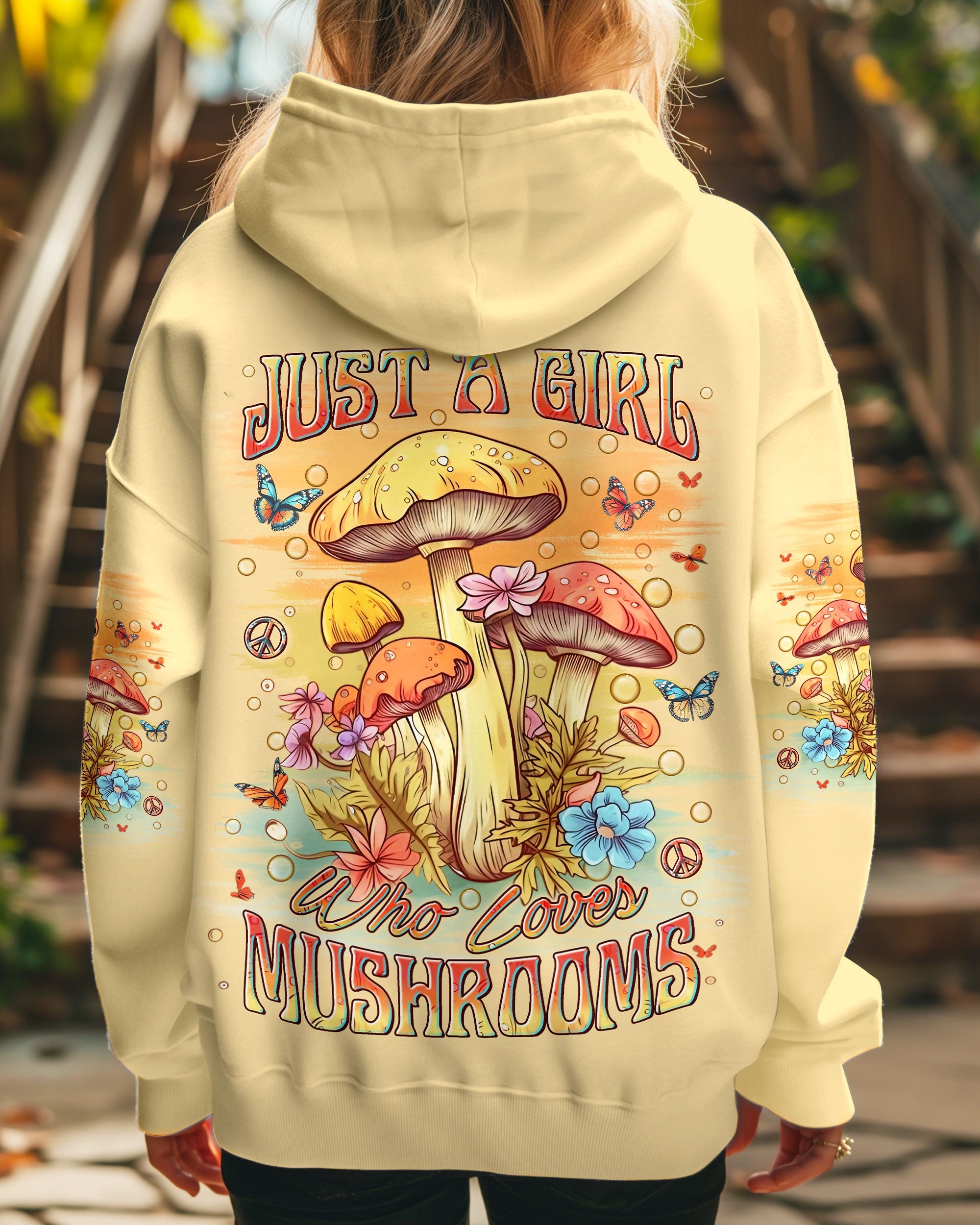 Just a Girl Who Loves Mushrooms Cute Mushroom Nature Graphic for Women AOP Shirts _1_ DabEi