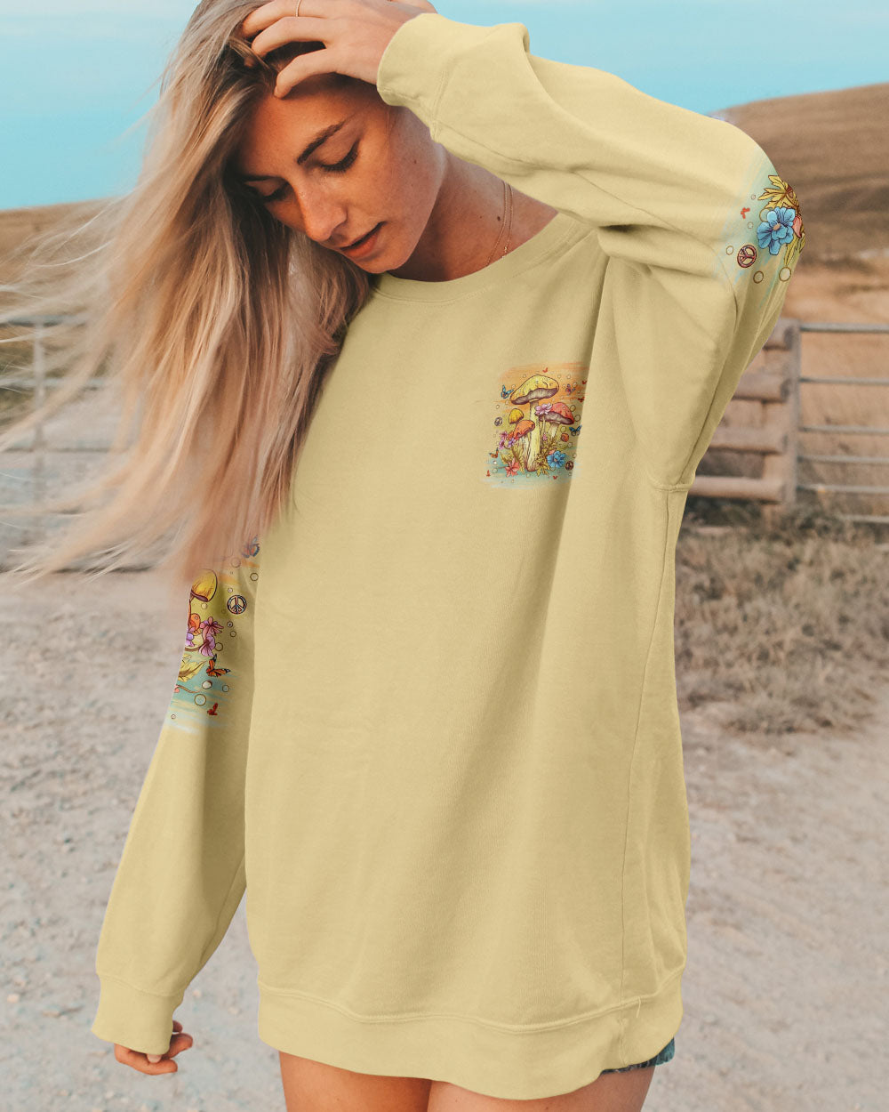 Just a Girl Who Loves Mushrooms Cute Mushroom Nature Graphic for Women AOP Shirts _2_ iqk47