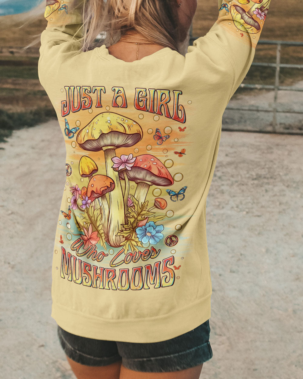 Just a Girl Who Loves Mushrooms Cute Mushroom Nature Graphic for Women AOP Shirts _3_ NEEbR