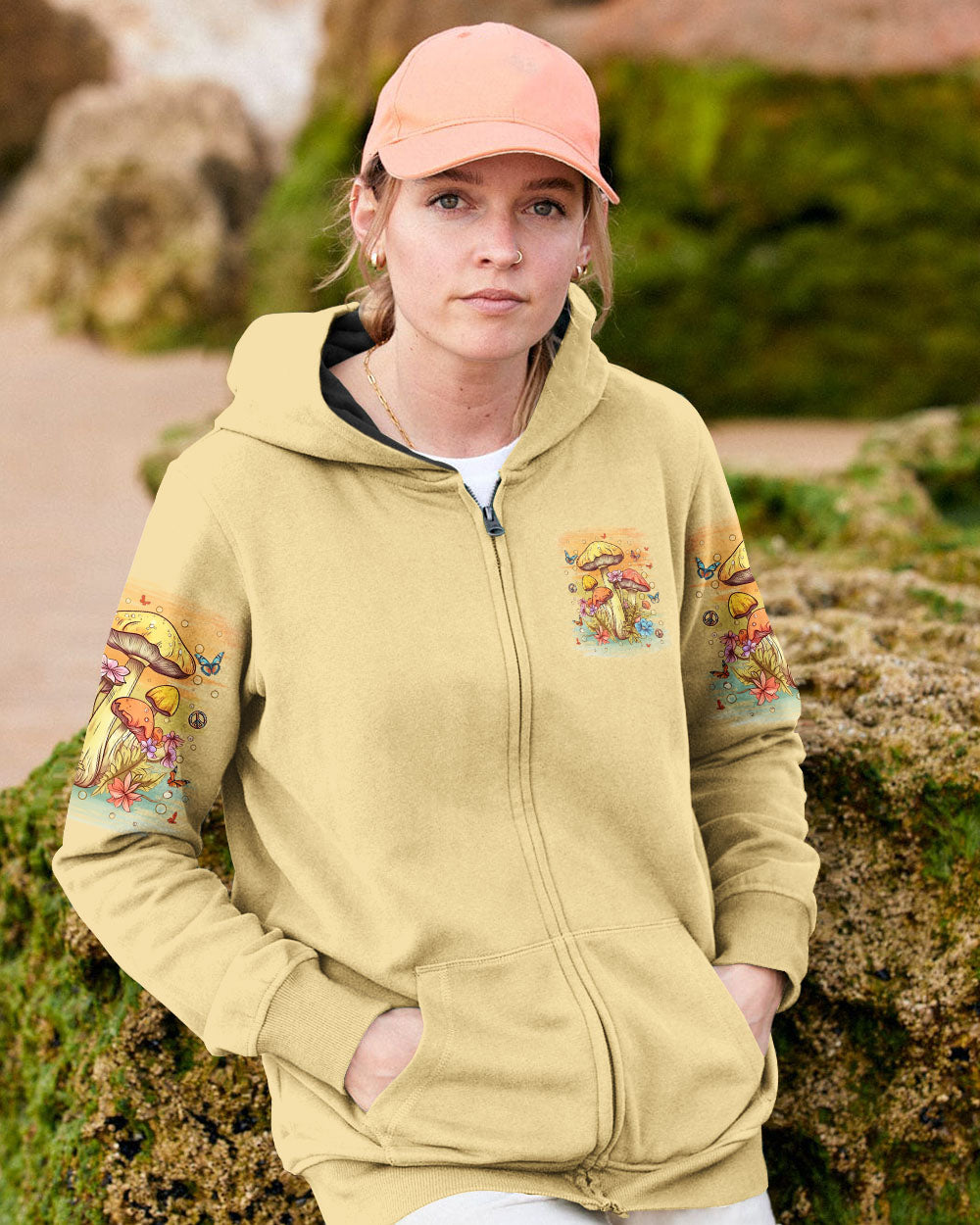 Just a Girl Who Loves Mushrooms Cute Mushroom Nature Graphic for Women AOP Shirts _4_ F1hMi