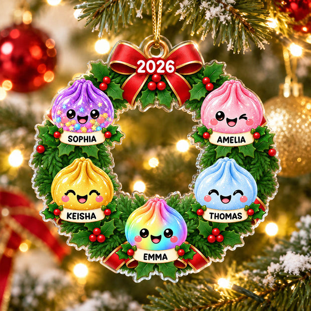 Christmas 2026 Trending Dumpling Cute Squishy Gift For Family - Personalized Acrylic Ornament VD01