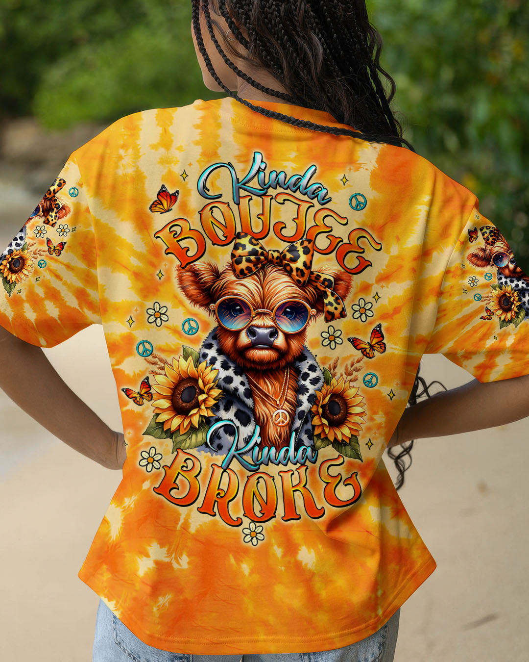 Kinda Boujee Kinda Broke Adorable Cow in Sunglasses _26 Sunflower Design AOP Shirts _12_ Di37O