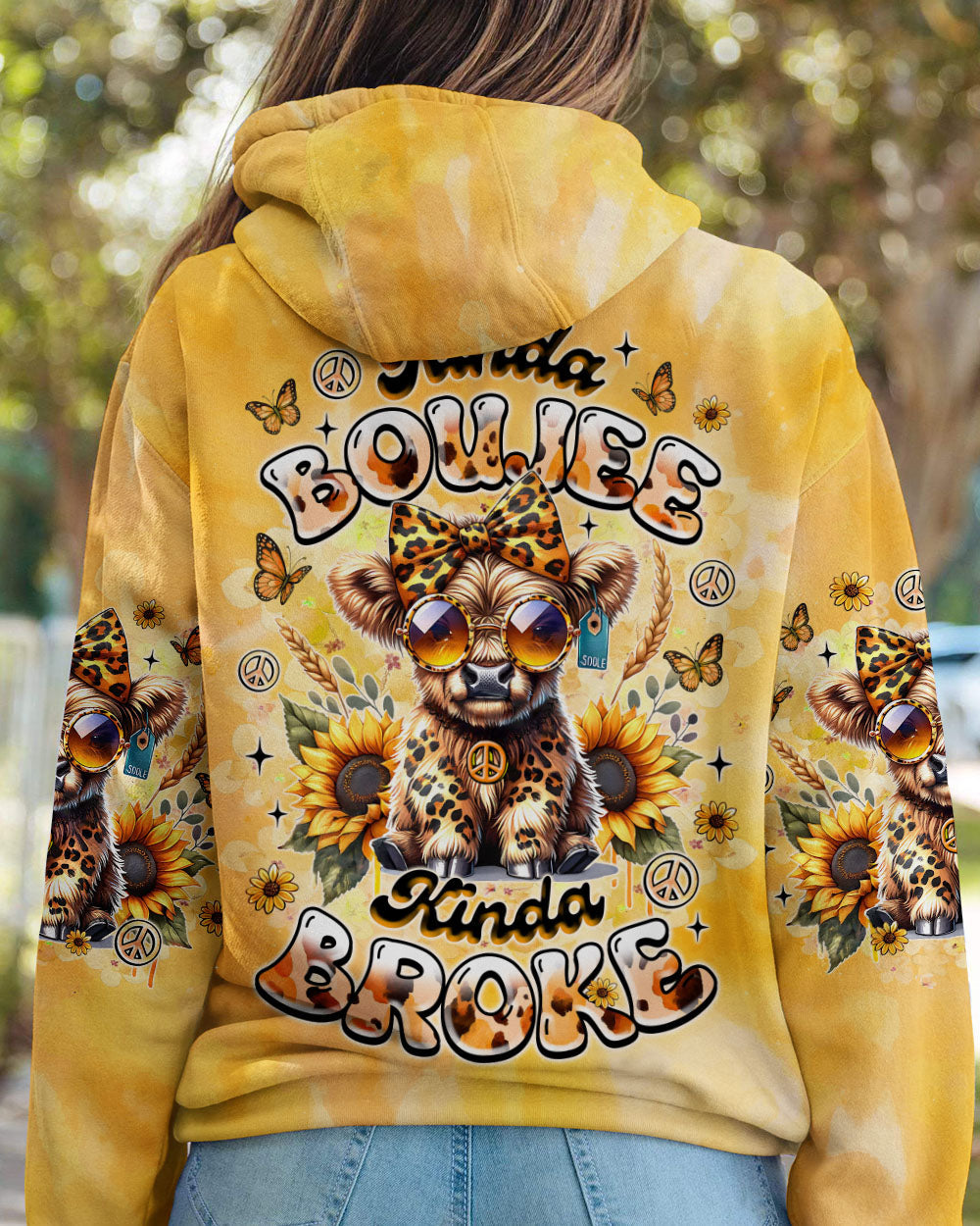 Kinda Boujee Kinda Broke Cute Cow with Sunglasses _26 Sunflower Design AOP Shirts _14_ 9c5TJ