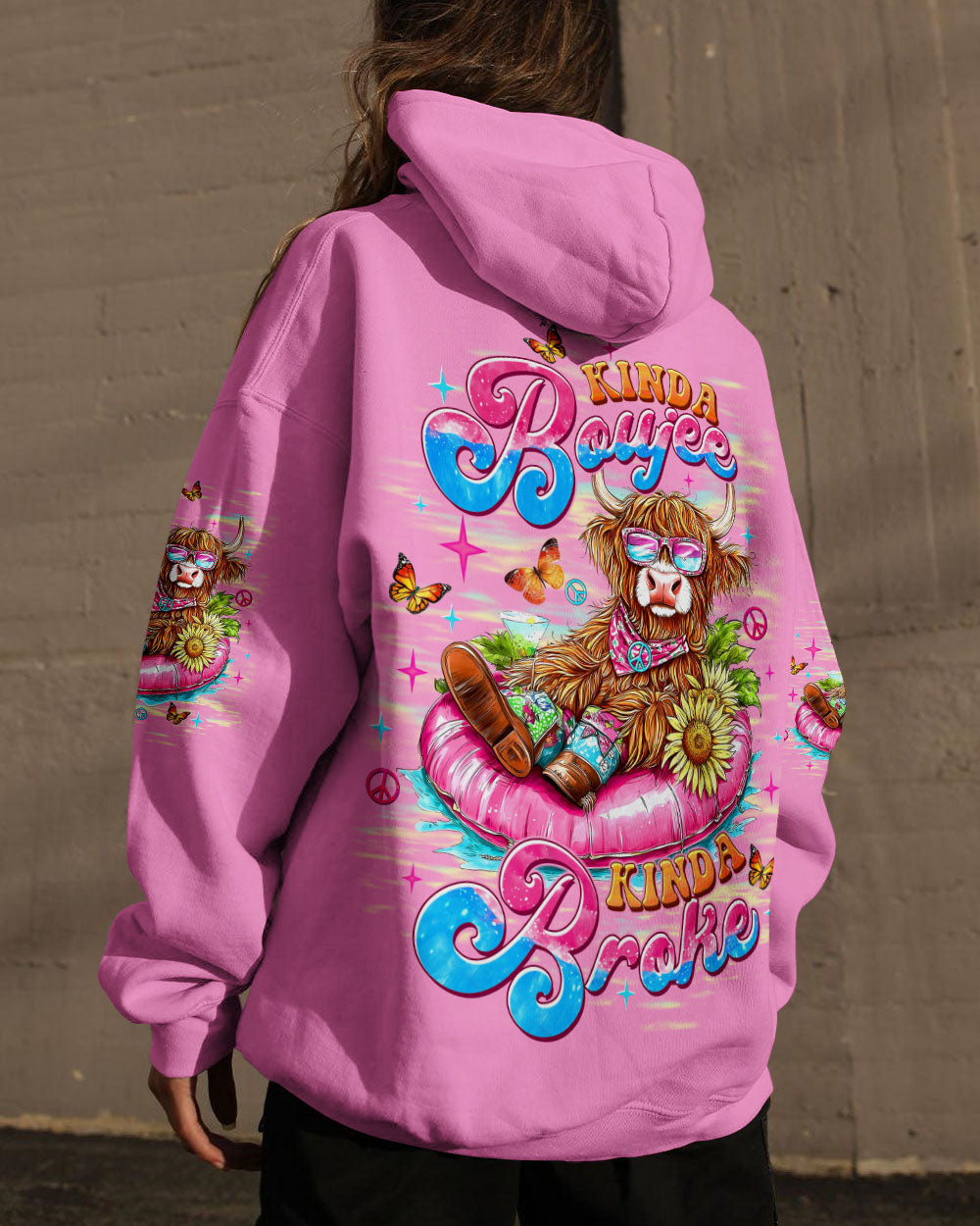 Kinda Boujee Kinda Broke Funny Cow Print with Retro Vibes and Floral Design AOP Shirts _10_ ApGDH