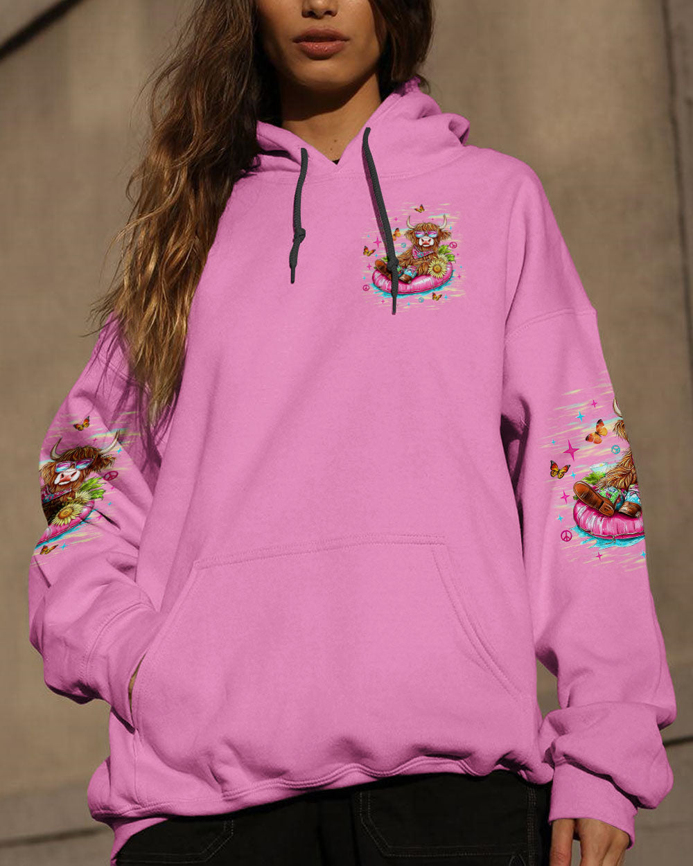 Kinda Boujee Kinda Broke Funny Cow Print with Retro Vibes and Floral Design AOP Shirts _15_ R6bC1