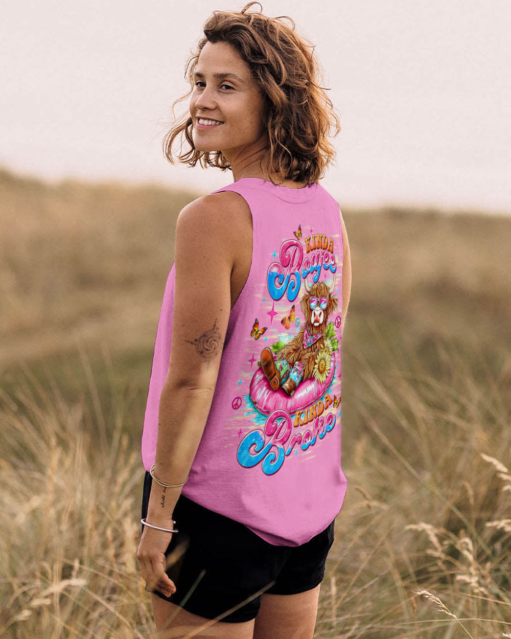 Kinda Boujee Kinda Broke Funny Cow Print with Retro Vibes and Floral Design AOP Shirts _7_ ftaup