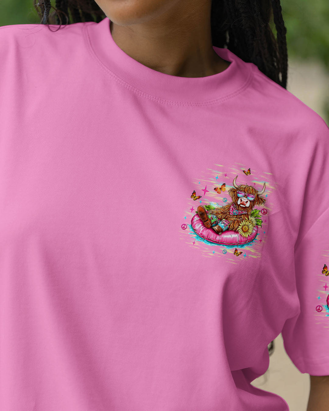 Kinda Boujee Kinda Broke Funny Cow Print with Retro Vibes and Floral Design AOP Shirts _9_ Vq9sD