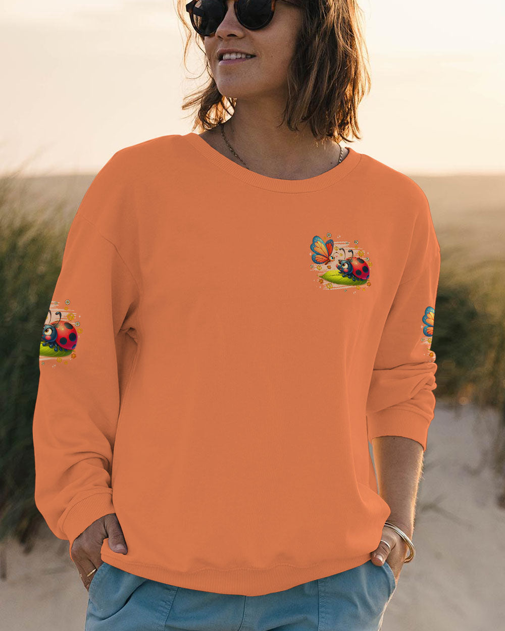 Ladybug Hugs Butterfly Kisses Peace Flowers and Insect Inspired Fun AOP Shirts _10_ 4SF9s