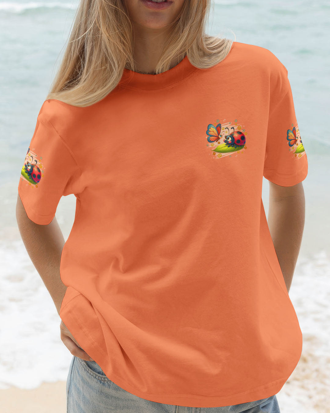 Ladybug Hugs Butterfly Kisses Peace Flowers and Insect Inspired Fun AOP Shirts _5_ t178a