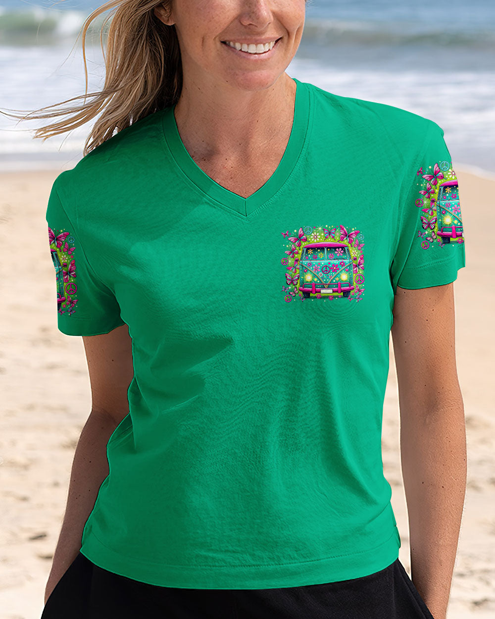 Let_E2_80_99s Just Go and Not Come Back for a While Hippie Retro Peace Bus with Butterflies AOP Shirts _2_ sL2Kc