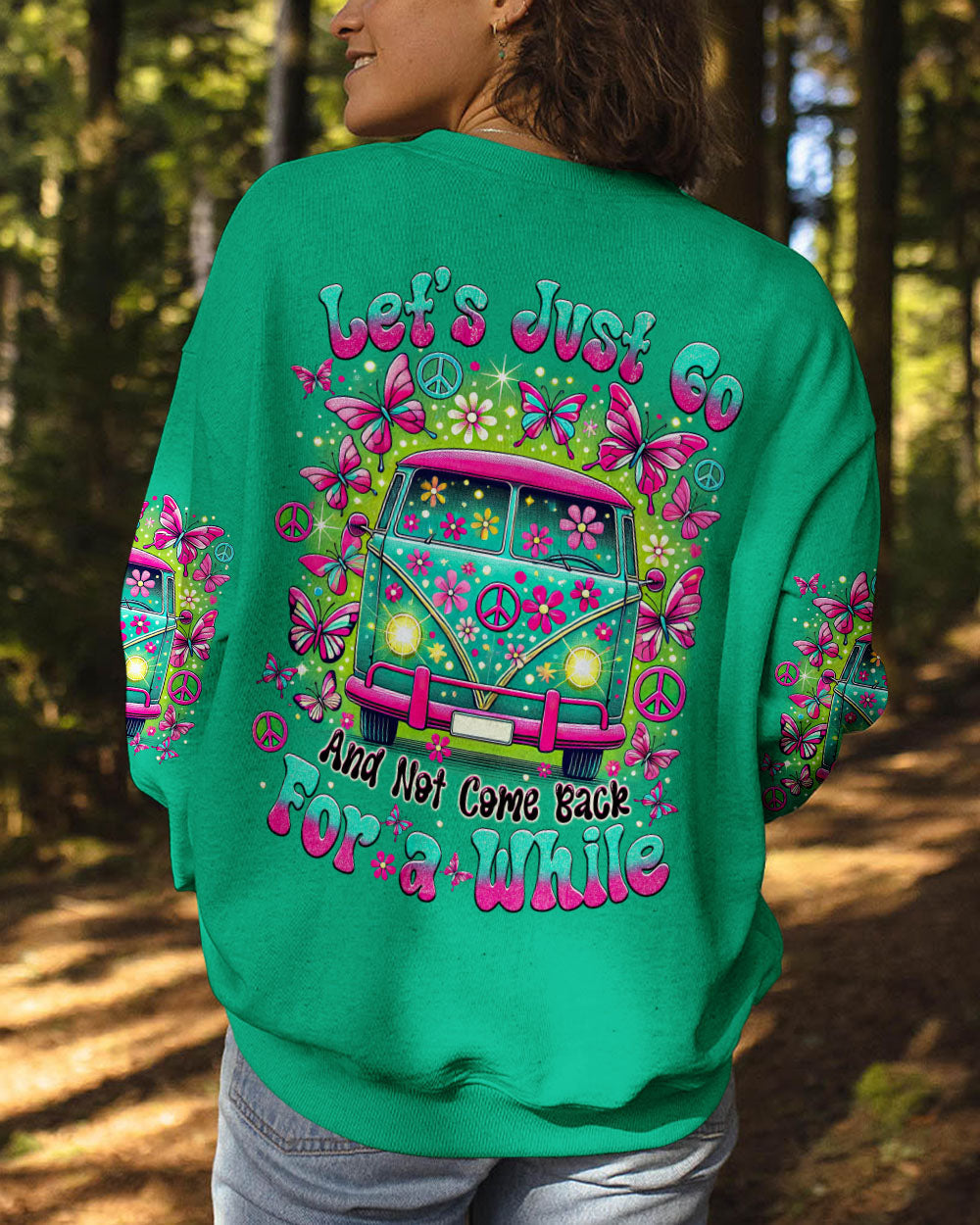 Let_E2_80_99s Just Go and Not Come Back for a While Hippie Retro Peace Bus with Butterflies AOP Shirts _7_ H732y