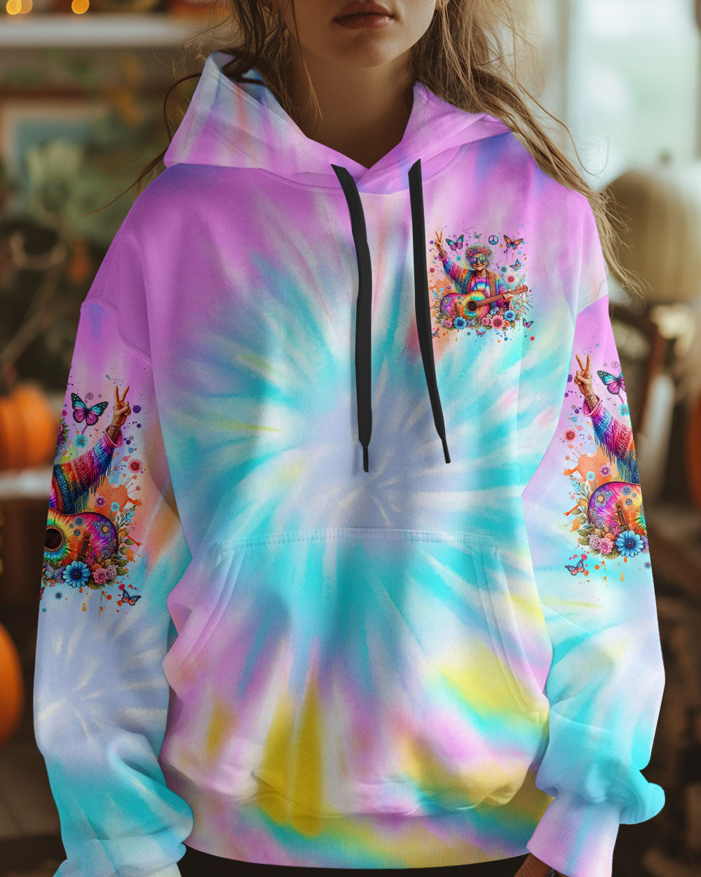 Lifes Too Short to Worry Just Be Groovy Tie Dye Hippie Peace and Love AOP Shirts _4_ PwXBA