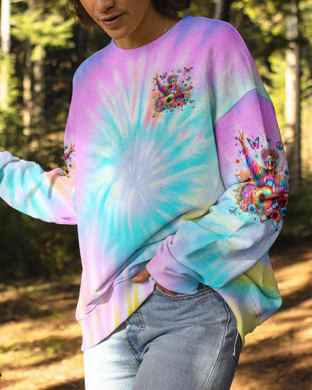 Lifes Too Short to Worry Just Be Groovy Tie Dye Hippie Peace and Love AOP Shirts _6_ cursE