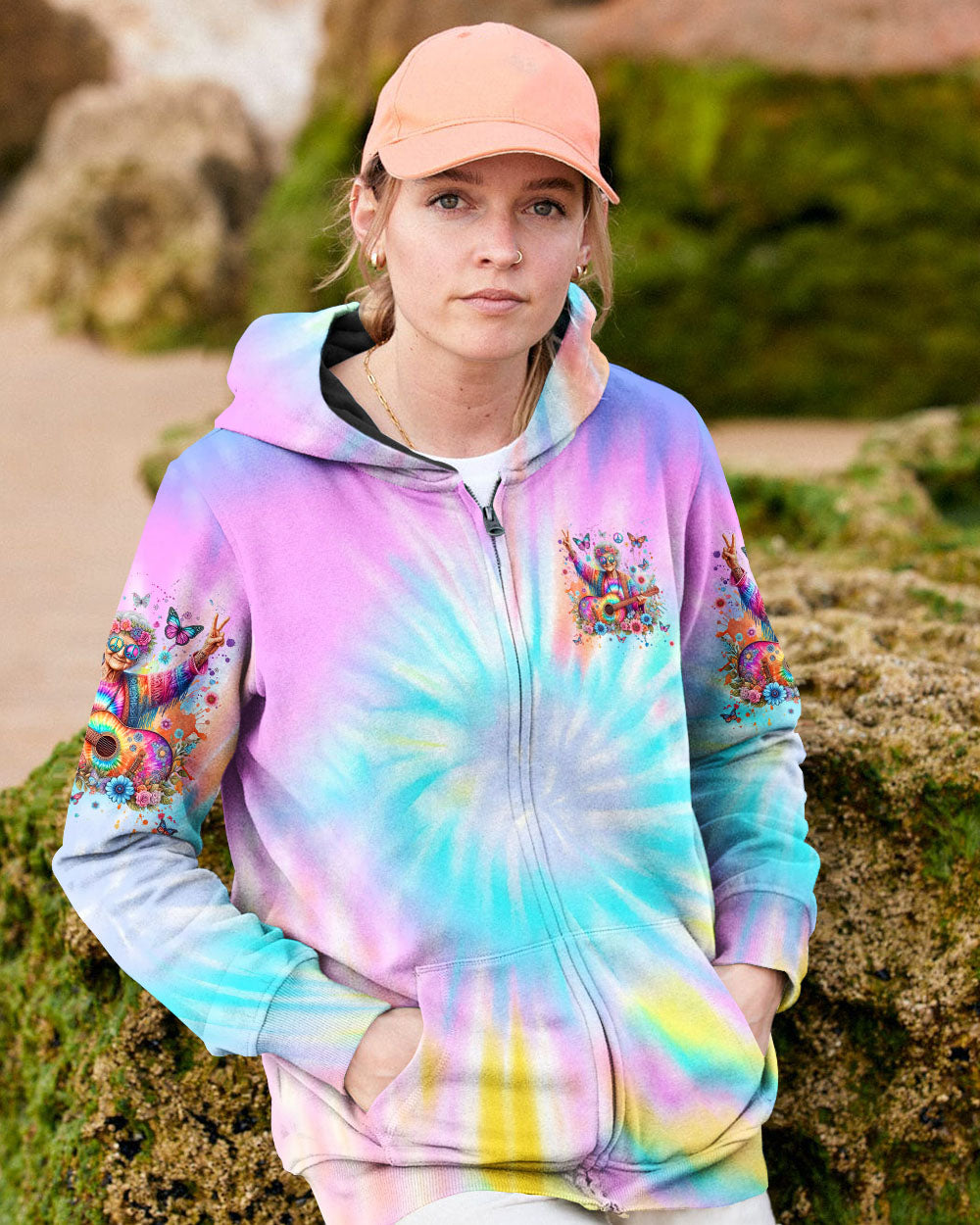 Lifes Too Short to Worry Just Be Groovy Tie Dye Hippie Peace and Love AOP Shirts _8_ 0e57V