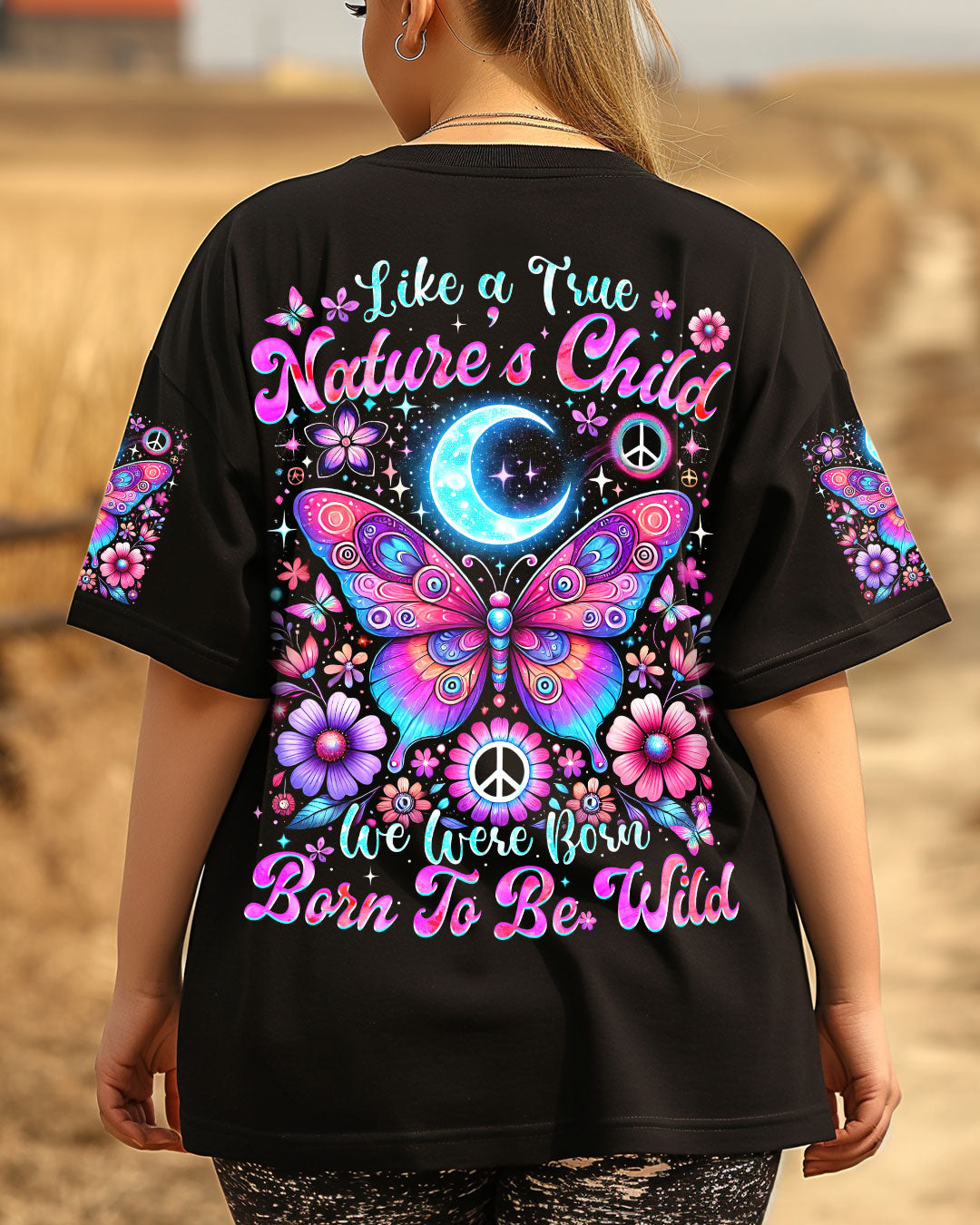 Like a True Nature_E2_80_99s Child We Were Born to Be Wild Psychedelic Butterfly Graphic AOP Shirts _3_ LmwGl
