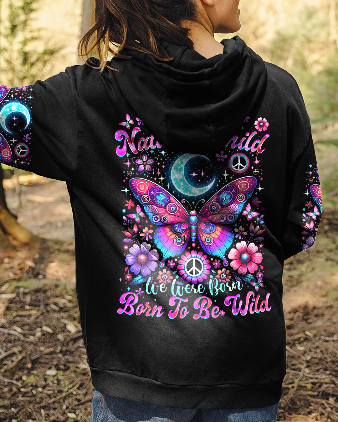 Like a True Nature_E2_80_99s Child We Were Born to Be Wild Psychedelic Butterfly Graphic AOP Shirts _7_ pkzpG
