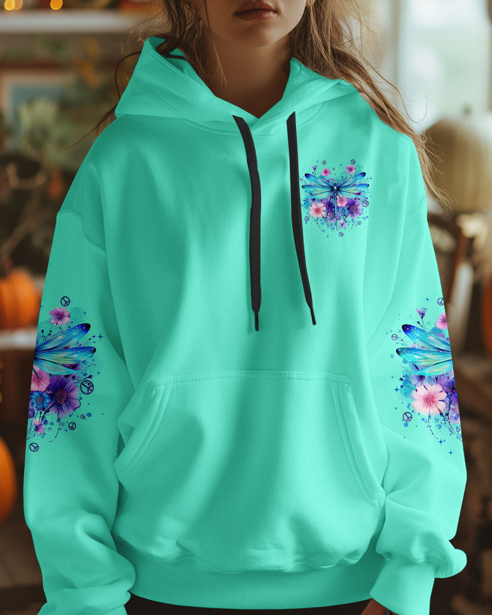 Listen to the Wind Listen to Your Heart Dragonfly and Wildflower Quote Tee AOP Shirts _7_ 5Riep