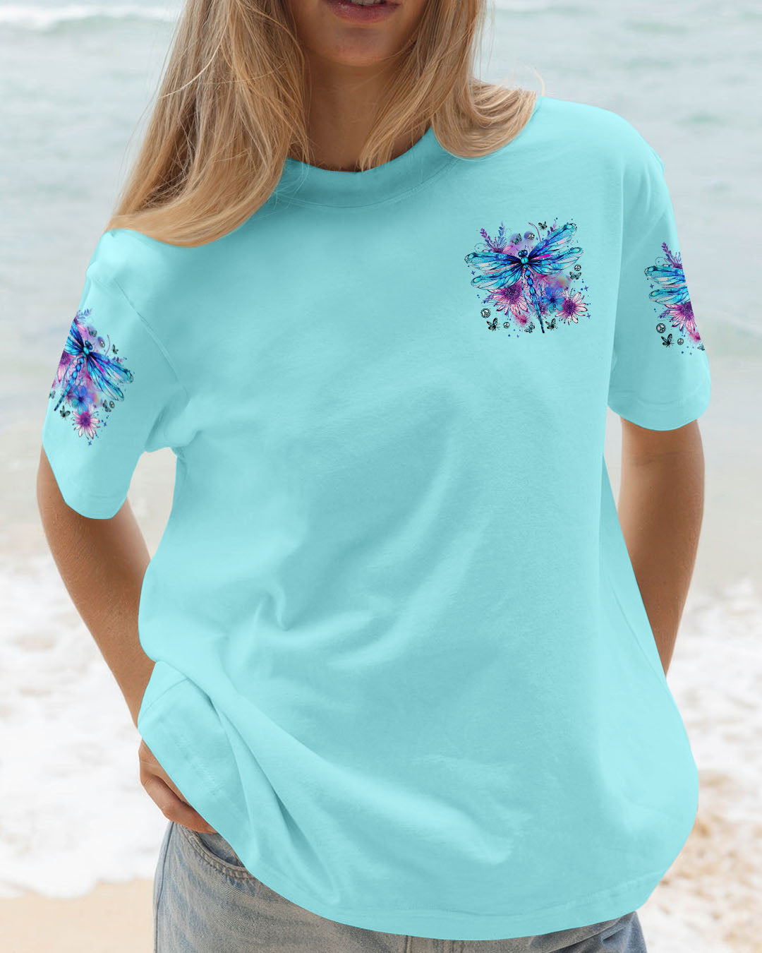 Listen to the Wind Listen to your Heart Dragonfly Inspirational Nature Tee for Women AOP Shirts _2_ 07K1o