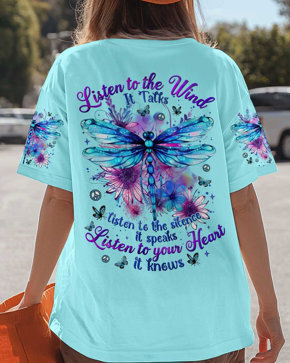 Listen to the Wind Listen to your Heart Dragonfly Inspirational Nature Tee for Women AOP Shirts _5_ piLLP