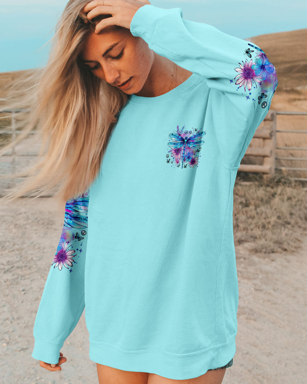 Listen to the Wind Listen to your Heart Dragonfly Inspirational Nature Tee for Women AOP Shirts _8_ AaEpk