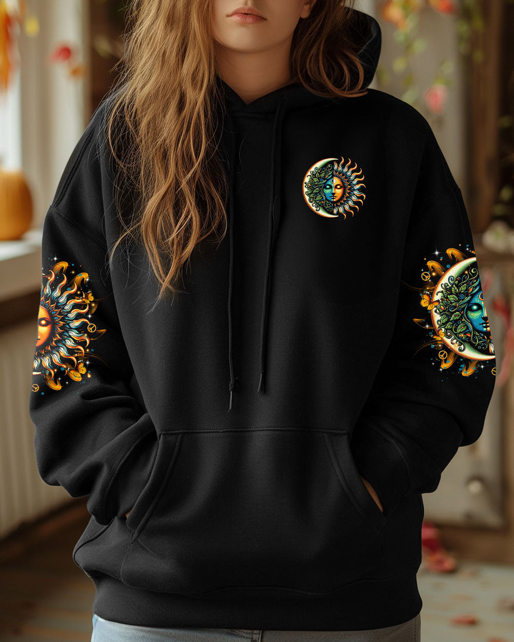 Live by the Sun Feel by the Moon Move by the Stars Celestial Moon and Sun AOP Shirts _6_ 7Nk2v