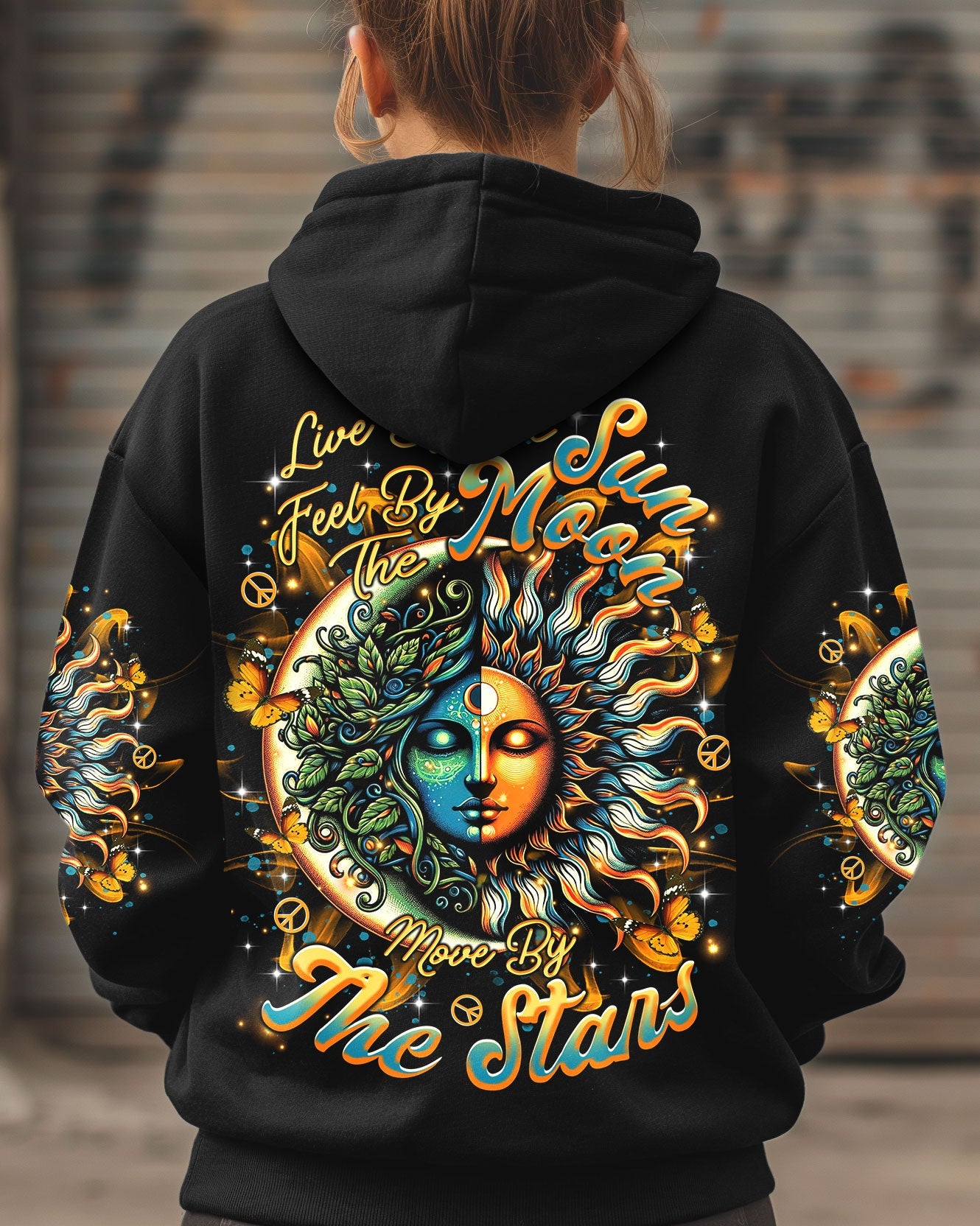 Live by the Sun Feel by the Moon Move by the Stars Celestial Moon and Sun AOP Shirts _7_ TRM6G
