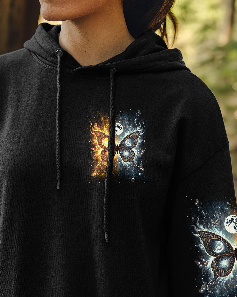 Live by the Sun Feel by the Moon Move by the Stars Cosmic Butterfly AOP Shirts _4_ 0mwiB