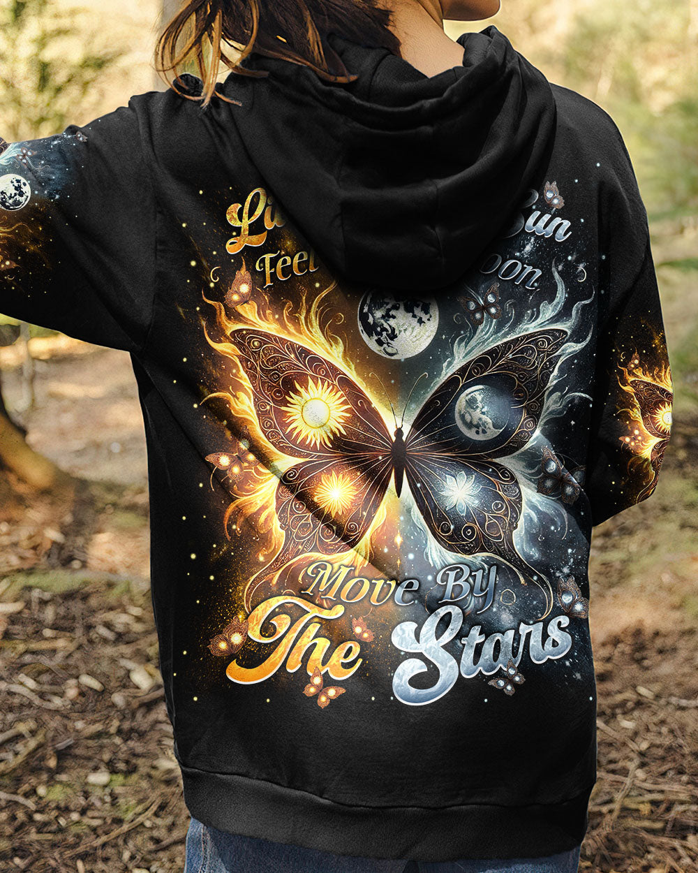 Live by the Sun Feel by the Moon Move by the Stars Cosmic Butterfly AOP Shirts _5_ zwk5h