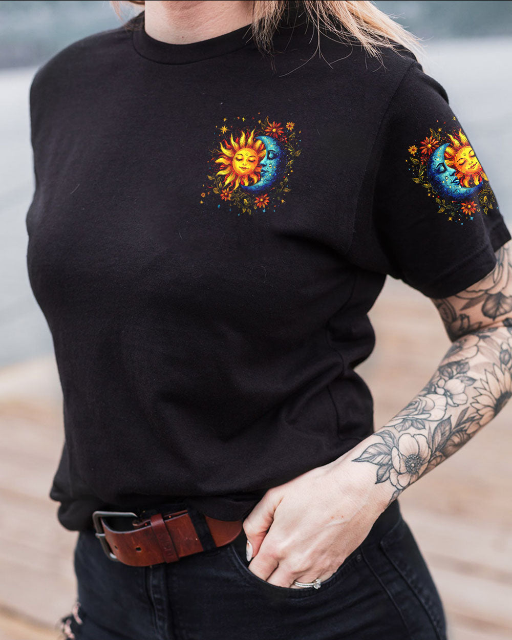 Live by the Sun Feel by the Moon Move by the Stars Mystical Astrology AOP Shirts _13_ N7U9n