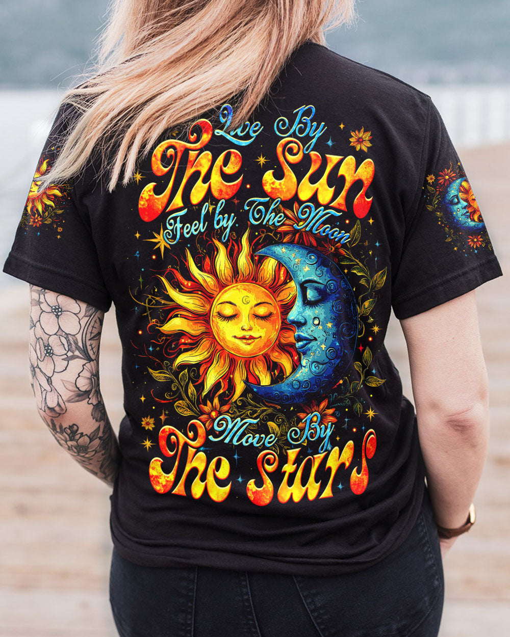 Live by the Sun Feel by the Moon Move by the Stars Mystical Astrology AOP Shirts _1_ NhgPW