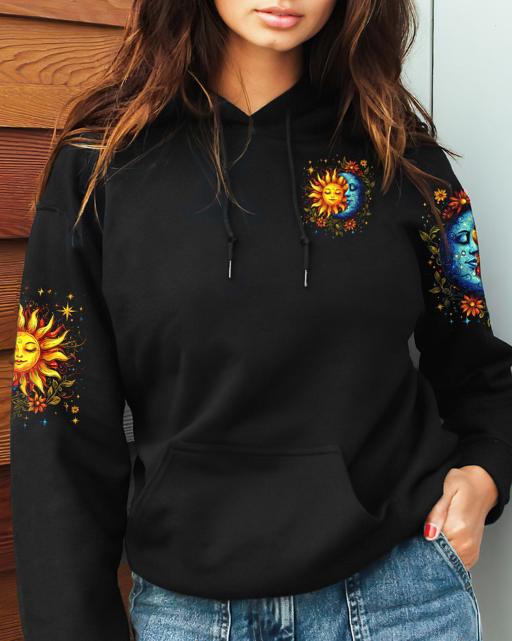 Live by the Sun Feel by the Moon Move by the Stars Mystical Astrology AOP Shirts _4_ eC63Q