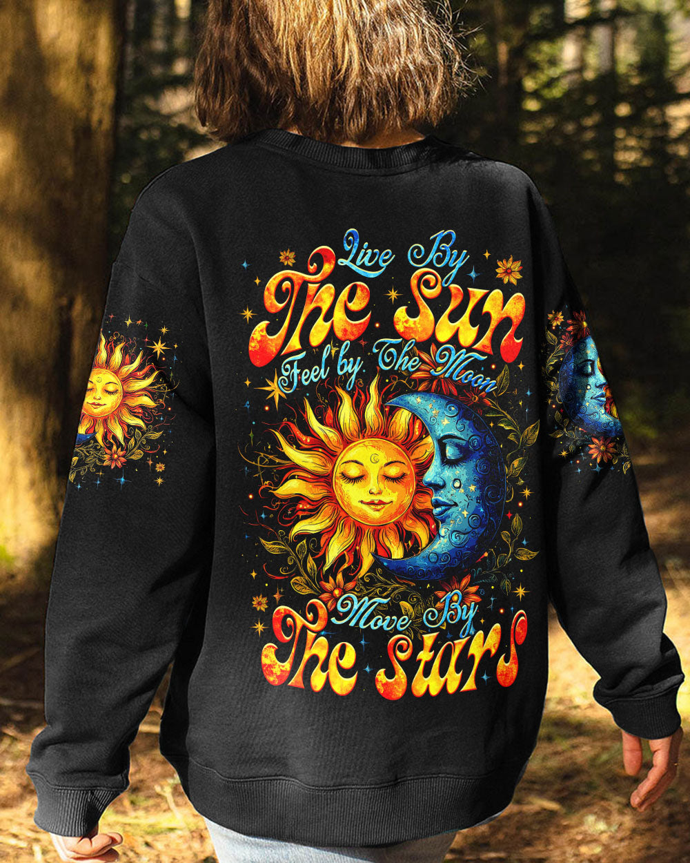 Live by the Sun Feel by the Moon Move by the Stars Mystical Astrology AOP Shirts _7_ BHCmc