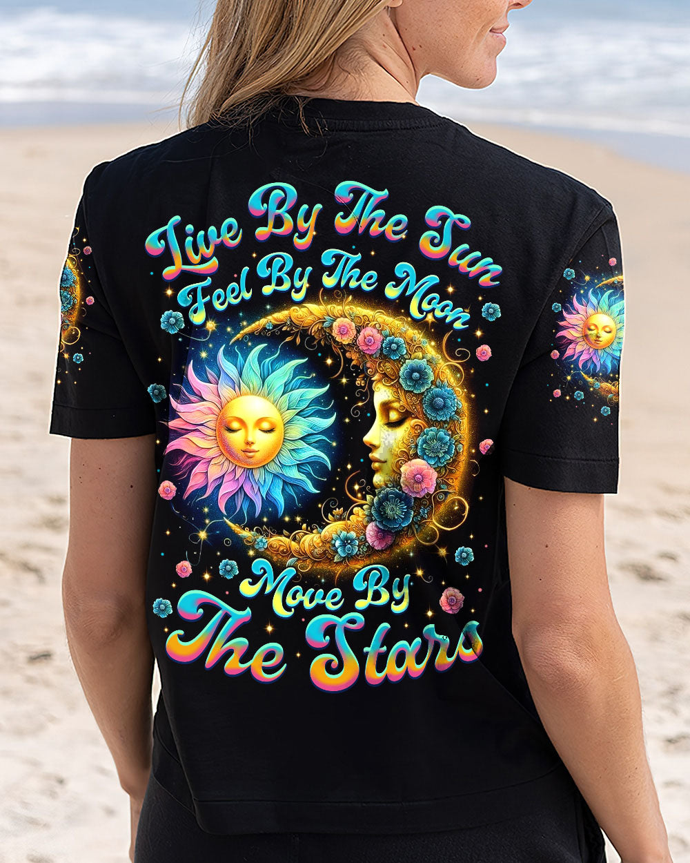 Live by the Sun Feel by the Moon Move by the Stars Spiritual Celestial AOP Shirts _3_ S43Ym