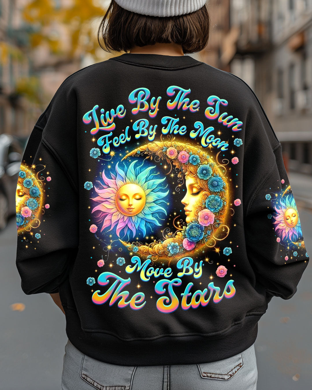 Live by the Sun Feel by the Moon Move by the Stars Spiritual Celestial AOP Shirts _7_ X52tE