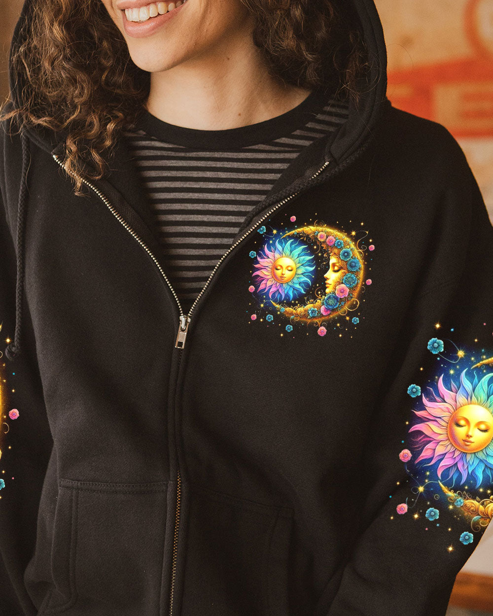 Live by the Sun Feel by the Moon Move by the Stars Spiritual Celestial AOP Shirts _8_ MCG8a